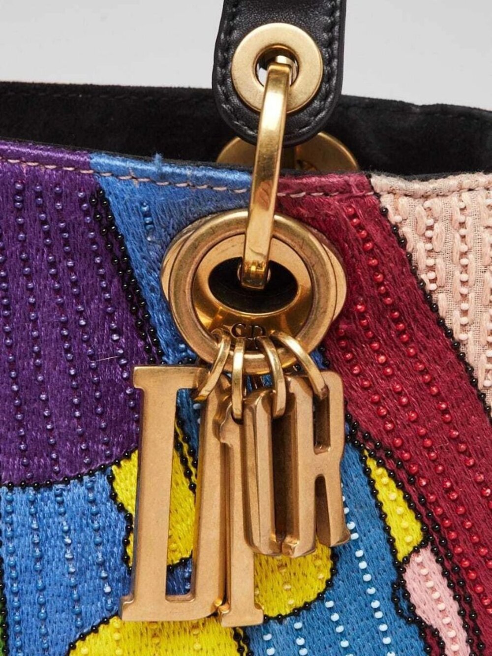 Christian Dior Multicolor Fabric Tarot Embroidered and Beaded Judgement Mediu... - Picture 7 of 12